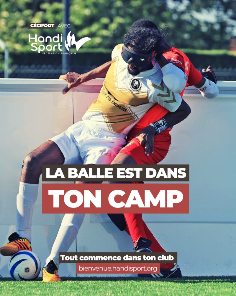 Vous les avez vus nous faire vibrer aux Jeux en 2024. Vous les avez vus conserver leur titre européen cet été à Strasbourg 🇫🇷⚽
Mais le cécifoot, ça ne se regarde pas seulement. Ça se joue aussi !

Un ballon sonore, de l’écoute, des repères, de la technique, un collectif… et cette sensation unique quand le ballon termine au fond des filets. Derrière les performances de nos Bleus, il y a aussi des clubs et des terrains partout en France où découvrir la discipline, apprendre et prendre du plaisir.

Alors, après les avoir encouragés… pourquoi ne pas essayer à votre tour ?

👉 Trouvez votre club Handisport et venez découvrir le cécifoot : handisport.org/bienvenue