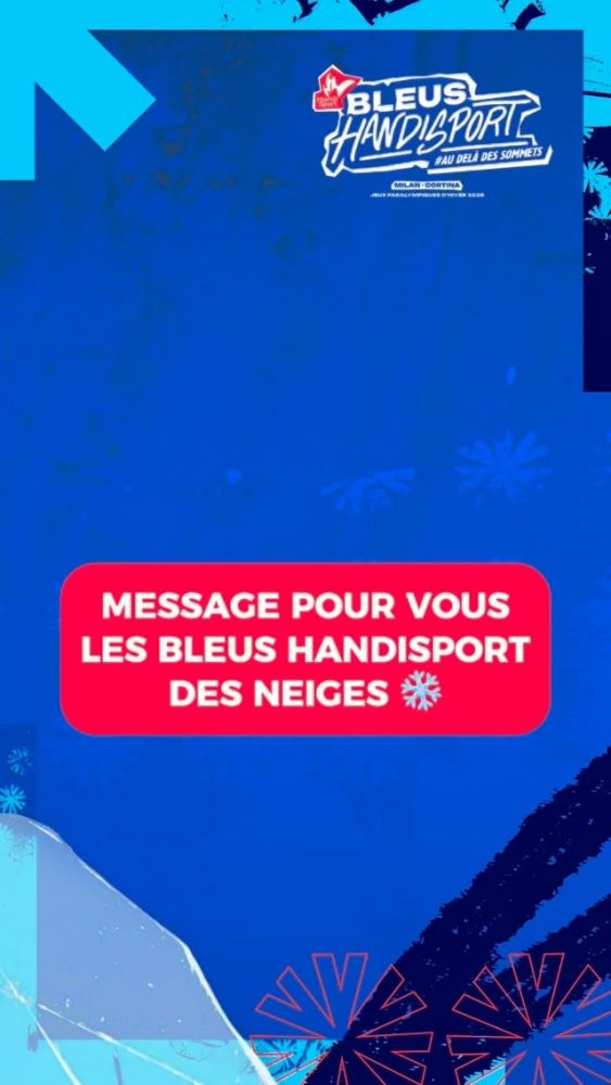 Un message venu du soleil pour nos Bleus à Milan ☀️❄️
 
À quelques jours des Jeux Paralympiques de Milan-Cortina 2026, les athlètes handisport des sports d’été ont souhaité adresser un mot à leurs coéquipiers des sports d’hiver.
 
🇫🇷 Donnez tout, profitez de chaque instant… on est avec vous !