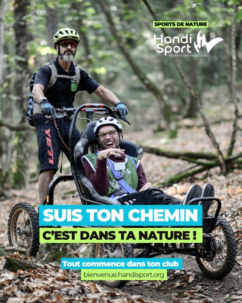 Et si, cette fois, on quittait un peu les terrains ? 🌿

Un sentier à parcourir. Une descente en VTT ou en FTT. Quelques kilomètres de trail. Une randonnée à partager. Ou même un monde à découvrir sous l’eau. 🤿

Les sports de nature Handisport, c’est tout ça à la fois : des pratiques variées, des sensations différentes et surtout une autre manière de faire du sport, dehors et au contact de la nature.

Pas besoin de chercher la performance à tout prix. On peut aussi pratiquer pour explorer, partager, s’évader… ou simplement prendre un grand bol d’air.
👉 Découvrez les sports de nature, tout commence dans un club : handisport.org/bienvenue