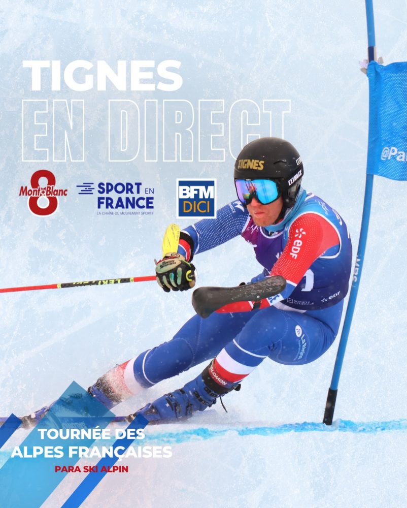 📣 Diffusion exceptionnelle – Coupe du monde de para ski alpin à Tignes !
 
La Coupe du monde de para ski alpin pose ses valises à Tignes pour trois jours de compétition spectaculaire ⛷️
 
📅 Du 4 au 6 février, retrouvez les épreuves en direct sur @8montblanc, @sport_en_france, @bfmdici et la chaîne YouTube de la Fédération Française Handisport et de la @parasnowsports.
 
🎙️ Guillaume Claret & Romain Riboud seront aux commentaires
🎤 @mariebochet vous fera vivre l’événement depuis la zone mixte
 
👉 Un rendez-vous incontournable à quelques semaines de l’échéance milanaise.
 
@edfsport @societegenerale @agence_du_sport @sports.gouv @region_auvergnerhonealpes @savoieledepartement @parasnowsports @fedfranceski @tignesofficiel @meribel3vallees