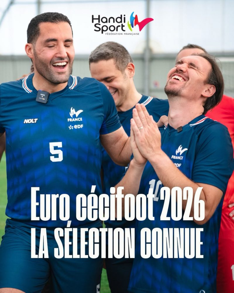 ⚽️ EURO CÉCIFOOT 2026, LA SÉLECTION CONNUE

Du 17 au 23 août 2026, Strasbourg accueillera le Championnat d’Europe de cécifoot, réunissant les huit meilleures nations du continent pour une semaine de compétition de très haut niveau. 

Champions d’Europe en titre et sacrés champions paralympiques à Paris 2024, les Bleus auront à cœur de décrocher un quatrième titre continental devant leur public.

🇫🇷 La sélection tricolore 

👤 AREZKI Hakim (BONDY CECIFOOT CLUB)
👤 BARON Martin (BONDY CECIFOOT CLUB)
👤 BARTOLOMUCCI Alessandro (FOOTBALL CLUB CECIFOOT PRECY SUR OISE)
👤 DIAKITE Tidiane (BONDY CECIFOOT CLUB)
👤 EL BATTACHI Soufiane (UNION DES AVEUGLES ET DEFICIENTS VISUELS)
👤 GRANGIER Jonathan (UNION DES AVEUGLES ET DEFICIENTS VISUELS)
👤 MIGUEZ Mickael (UNION DES AVEUGLES ET DEFICIENTS VISUELS)
👤 NIANG Babacar (TOULOUSE FOOTBALL CECIFOOT)
👤 RIVIERE Gaël (BONDY CECIFOOT CLUB)
👤 SELLIER Maxime (DON BOSCO CECIFOOT NANTES)
👤 VILLEROUX Frédéric (UNION DES AVEUGLES ET DEFICIENTS VISUELS)
👤 YOUME Khalifa (FOOTBALL CLUB CECIFOOT PRECY SUR OISE)

Le staff > Charly SIMO – Manager de la performance • Toussaint AKPWEH – Entraîneur national • Willy BUSSON – Préparateur des gardiens • Yannick LE COLVEZ – Guide • Daniel MERIC – Médecin • Daniel MARTINS – Masseur-kinésithérapeute.

📺 Diffuseur officiel du Championnat d’Europe de cécifoot 2026, @france.tv proposera une couverture inédite de la compétition sur ses antennes et sa plateforme france.tv, avec les rencontres de l’équipe de France en direct

📆 Programme, billetterie, achat du maillot officiel…
🧷 Lien en bio 

#BleusHandisport @ibsa_blindeuro2026 @cecifootfranceofficiel @edfsport @wearenolt @agence_du_sport