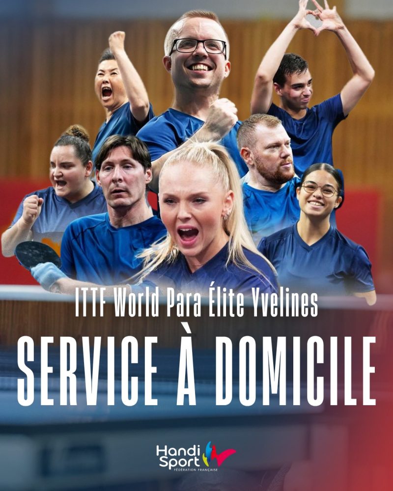 🏓 Service à domicile pour les Bleus !

Aujourd'hui on donne le coup d'envoi de l’ITTF World Para Elite Yvelines 2026 au Vélodrome National de Saint-Quentin-en-Yvelines. 

Du 12 au 16 septembre, une vingtaine de tricolores vont se mesurer à une concurrence internationale de premier plan, à domicile, devant le public français. Après un début de saison internationale marqué par de nombreuses performances, les Bleus arrivent dans les Yvelines avec une dynamique à poursuivre.

À deux mois des Championnats du monde, ce rendez-vous Elite sera aussi une étape importante dans la préparation du collectif avant Pattaya, du 13 au 19 novembre.

🇫🇷 À domicile, place à la performance, avec une diffusion des matchs en direct grâce à l' @agence_du_sport (lien en bio)